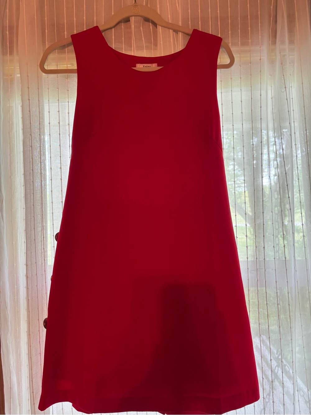 Esley Red Sleeveless Shift Mini Dress